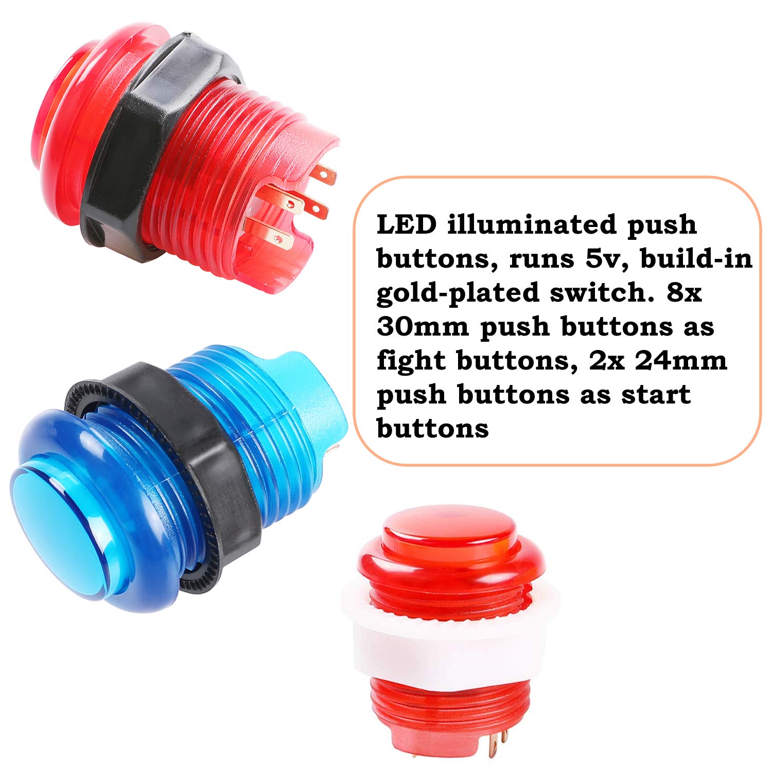 1 Bag/50 Pcs Arcade LED Button - đánh giá và giá Arcade Wangan Midnight