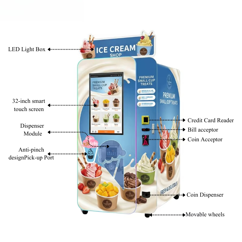 Customized Soft Ice Cream Vend - đánh giá và giá Popcorn Vending Machine